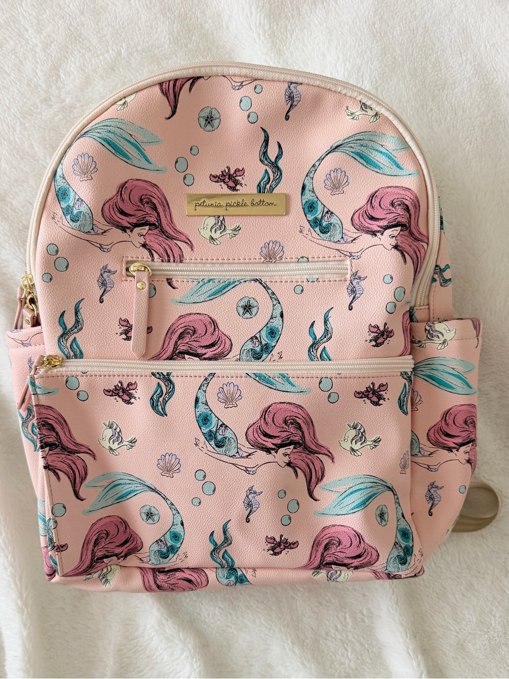 Petunia Pickle Bottom Disney Little Mermaid Ace Backpack Diaper Bag +Accessories - Picture 2 of 16
